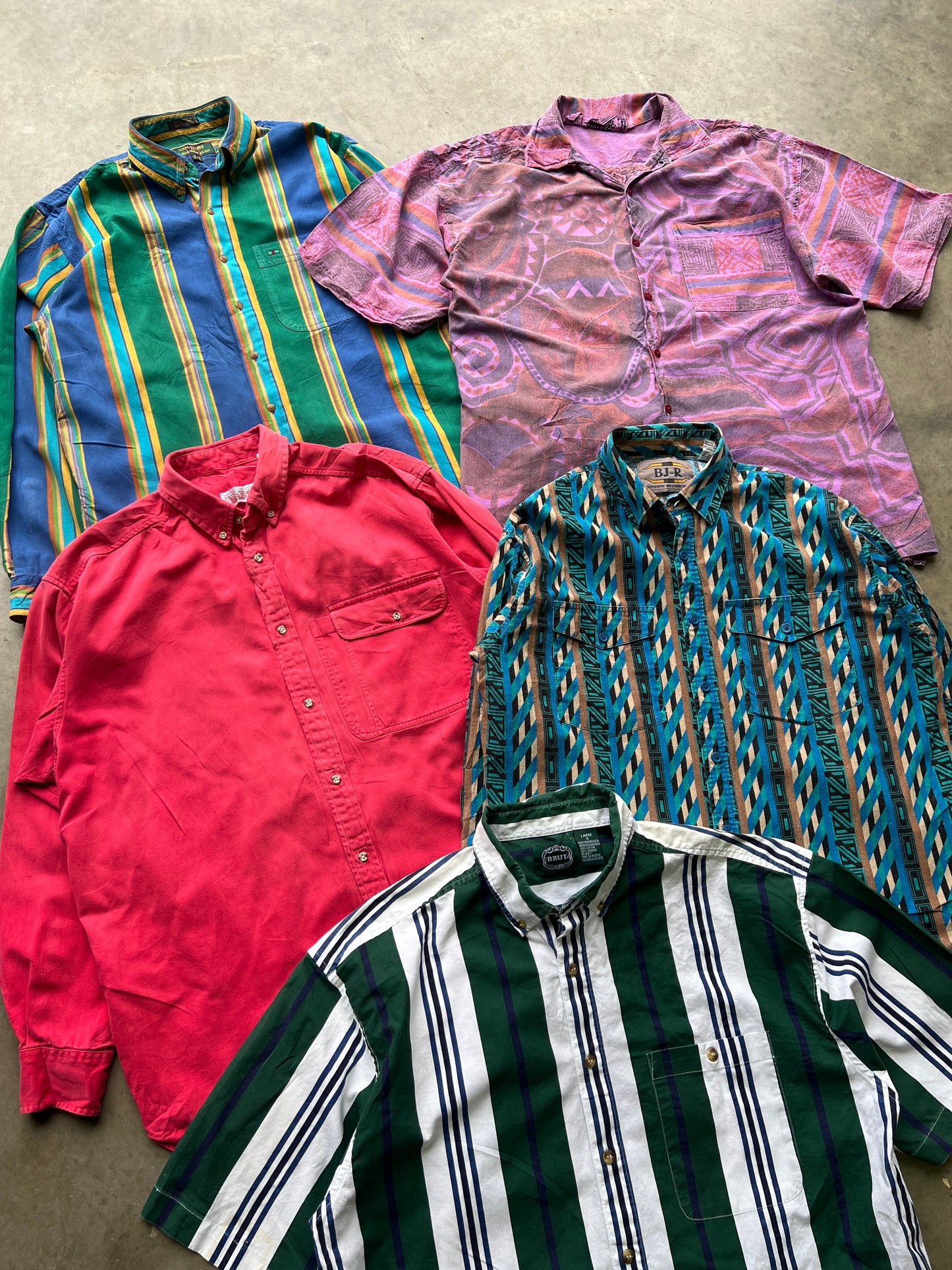 Vintage 90s Stripe Pattern Shirts