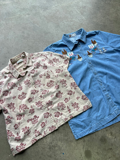 Vintage 90s Stripe Pattern Shirts