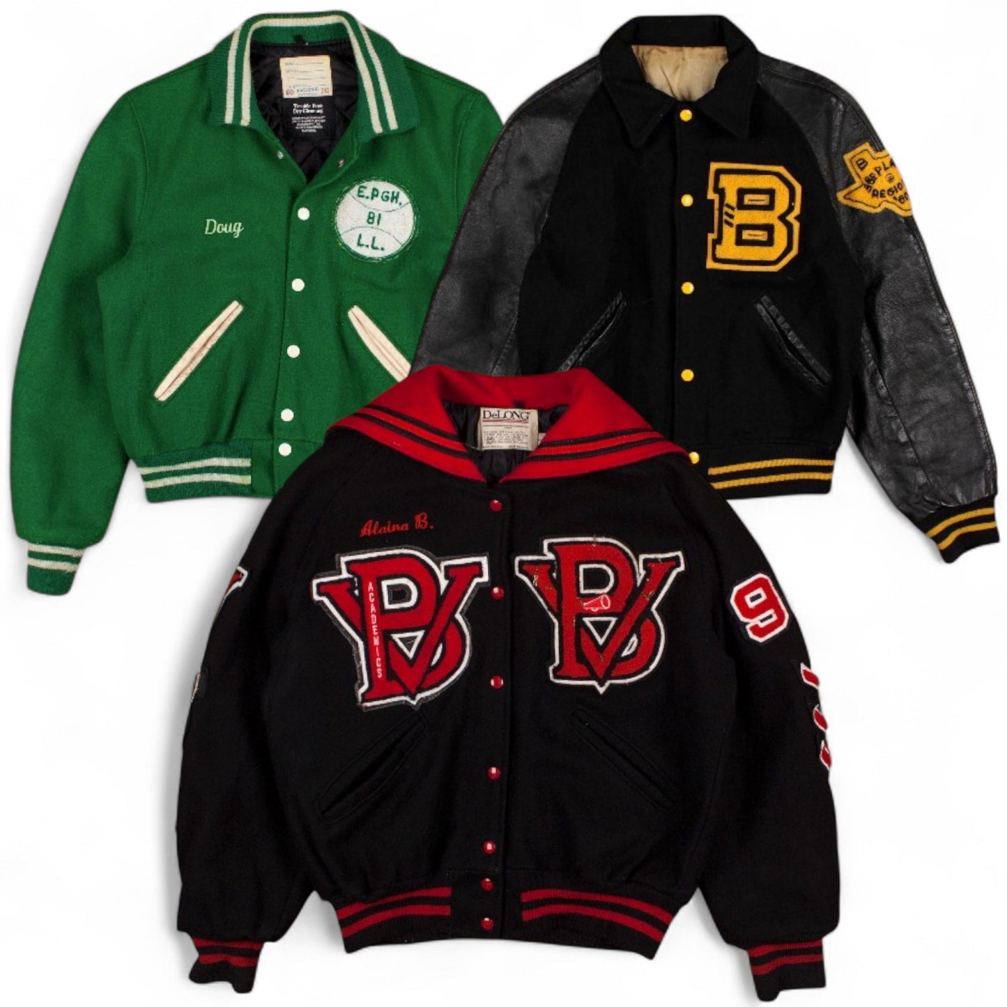 Vintage Varsity Jacket Wool Leather